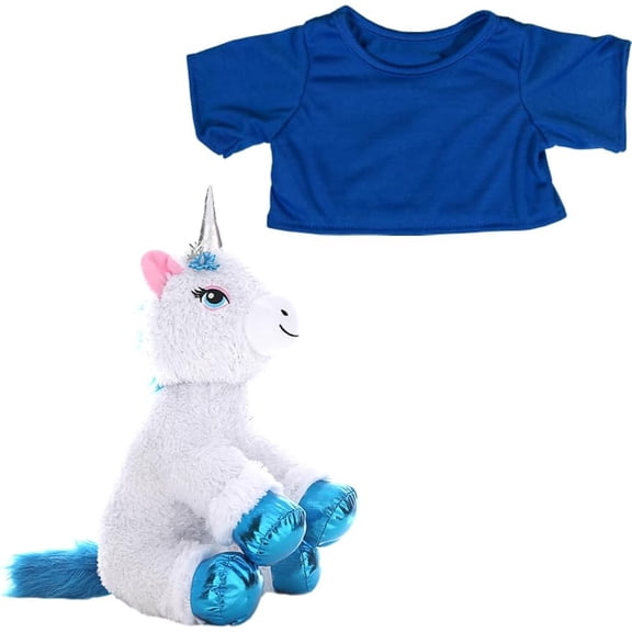 Flash the Reindeer Stuffed Toy with Royal Blue T-Shirt - 16" Plush Reindeer with Soft Brown Fur and Festive Blue Tee - Ideal Holiday Toy for Kids and Collectors
