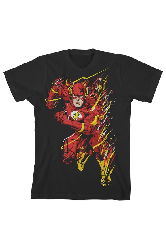 Flash Running Boys' Black Short-Sleeve T-shirt-S
