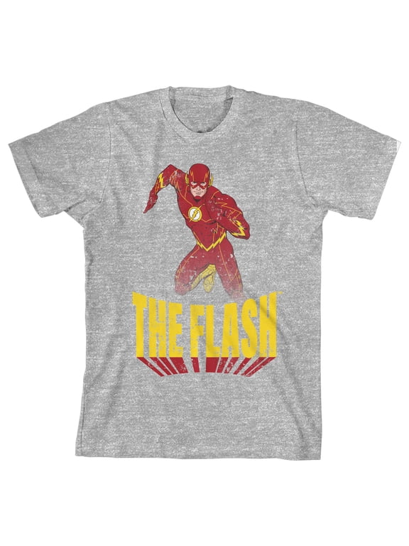 Flash Running Pose Boy's Athletic Heather T-shirt-Large