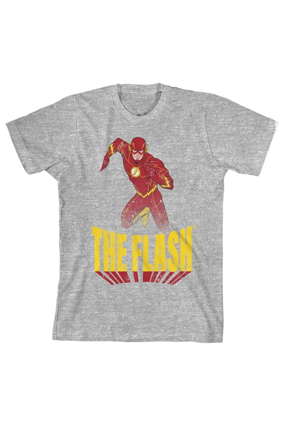 Flash Running Pose Boy's Athletic Heather T-shirt-Large