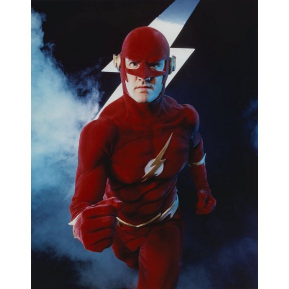 Flash Running Pose with Flash Icon in Background Photo Print (24 x 30)
