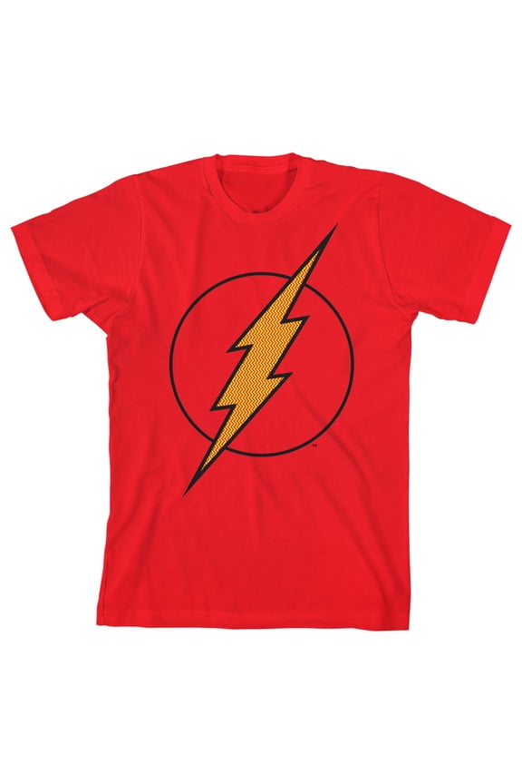 Flash SImple Logo Boy's Red T-shirt-Medium