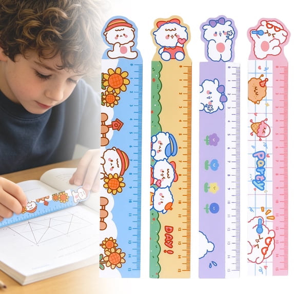 Clearance! 1Pc Cute Cartoon Stationery Ruler Ruler Measuring Metal Ruler