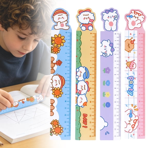 Clearance! 1Pc Cute Cartoon Stationery Ruler Ruler Measuring Metal Ruler