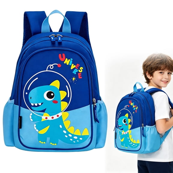 Clearance! Cartoon Backpack Blue Travel Backpack Hiking Backpack
