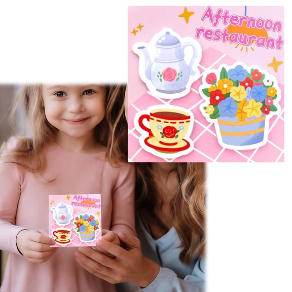 Clearance! Creative Scene Sticky Notes With Pink Flowers And Shimmering Light Colorful Sticky Notes 3X3 Sticky Notes