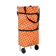 Flash Sale! Eewia Home Textile Storage, Home Textile Storage Promotion, Folding Tugboat Bag Carrying Folding Shopping Bag Shopping Cart Dot Orange Orange
