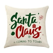 Flash Sale! Eewia Pillowcase Pillowcase, Pillow Case Promotion, Linen Christmas Pillow Cover Snow Elks Santa Clau Christmas Gift Pillow Cover 45 * 45Cm and 17.7 * 17.7In Ca