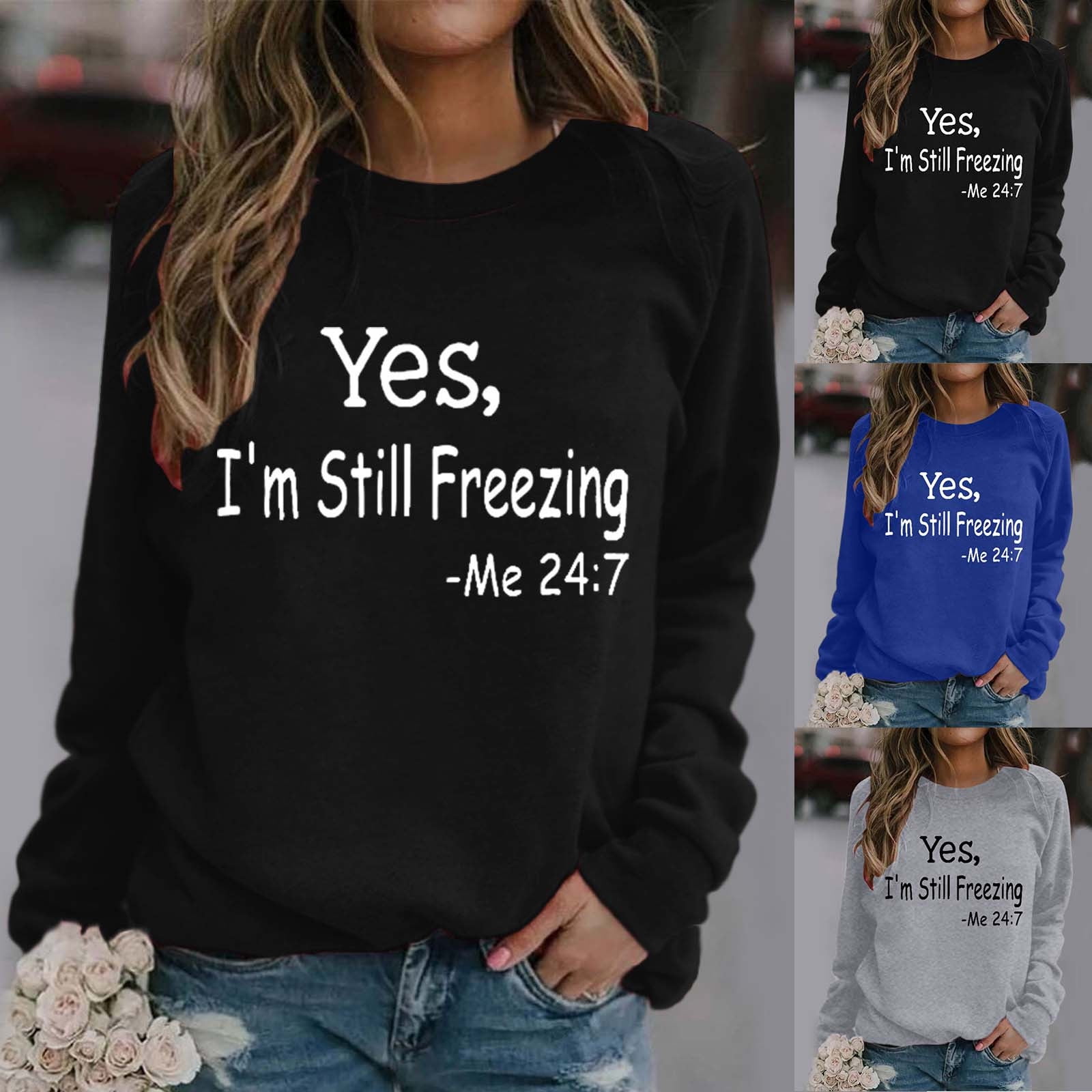 Flash Sale! IDALL Sweatshirt for Women Long Sleeve Shirts for Women