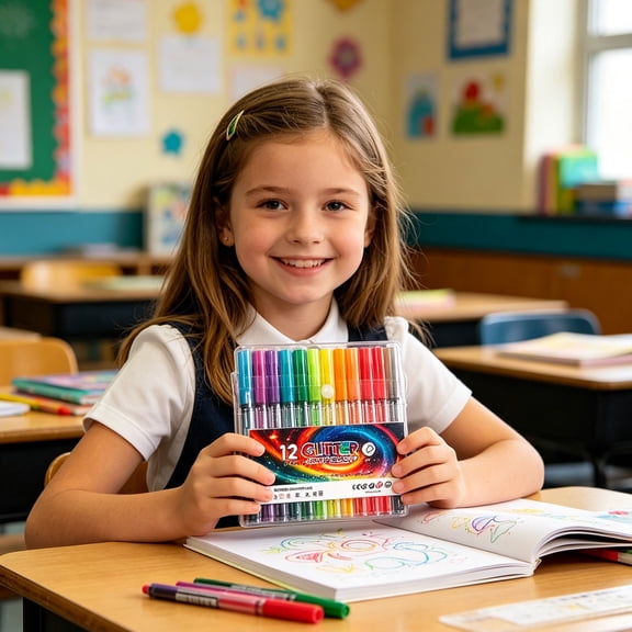 Clearance! Mark Pen Set In 12 Colors Gel Pens Ballpoint Pens