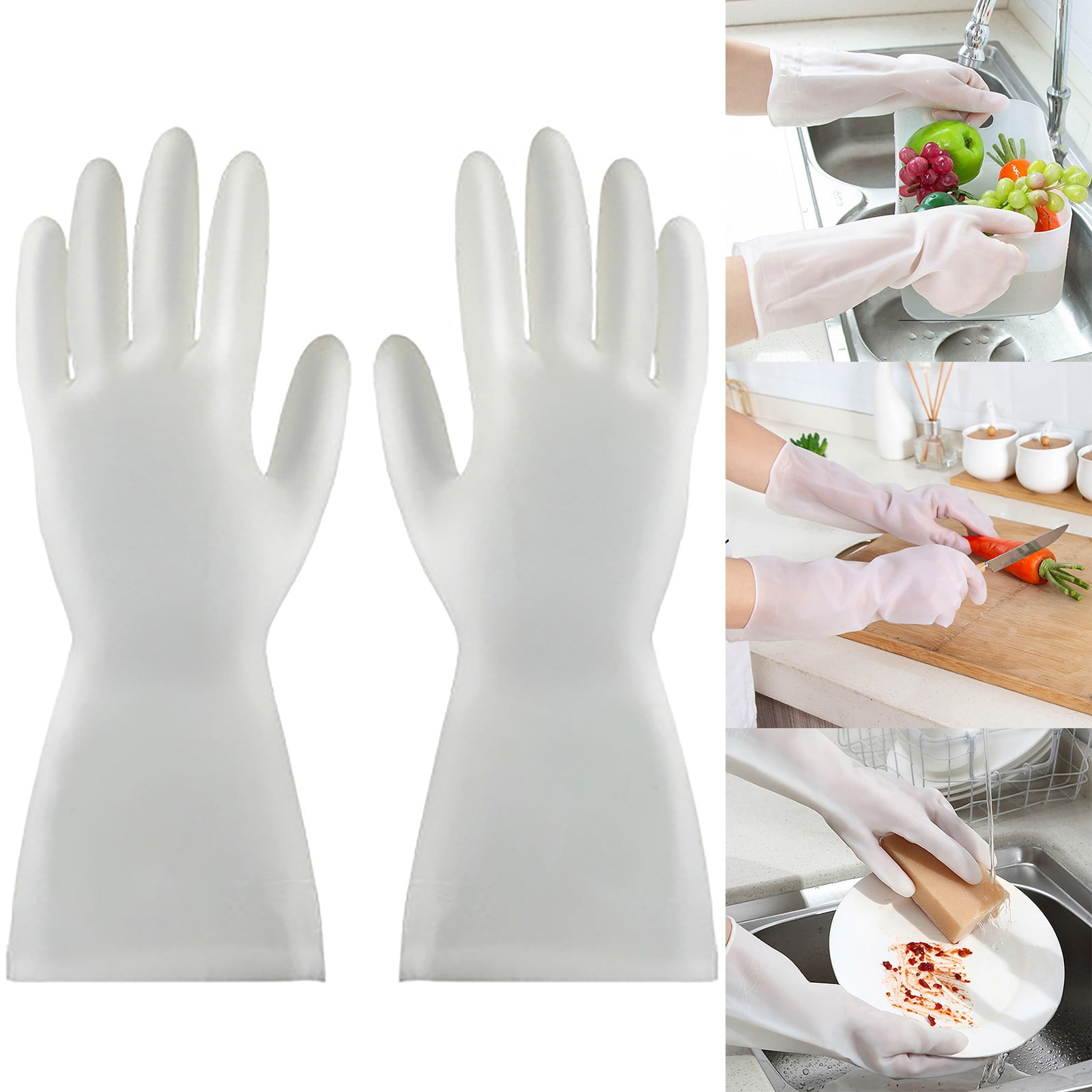 Flash Sale! OJGEha Wear Kitchen Dishwashing Gloves Household PVC Non