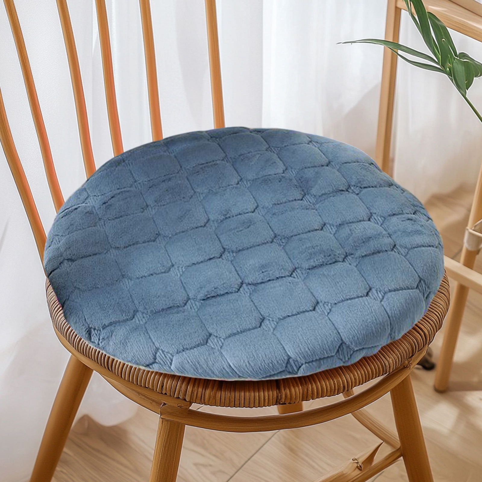 Cojín Redondo de Peluche, Cojín de Silla Tatami, Cojín Antideslizante para Silla Redonda, Cojín para Mesa de Comedor, Silla de Comedor, Cojín de Asiento de Invierno