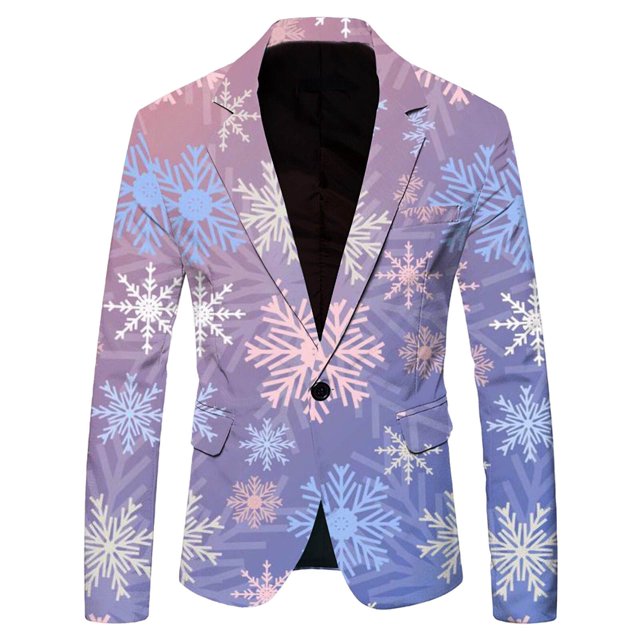 Flash Sale!Syhpoeug Blazer for Men's Single One Button Christmas