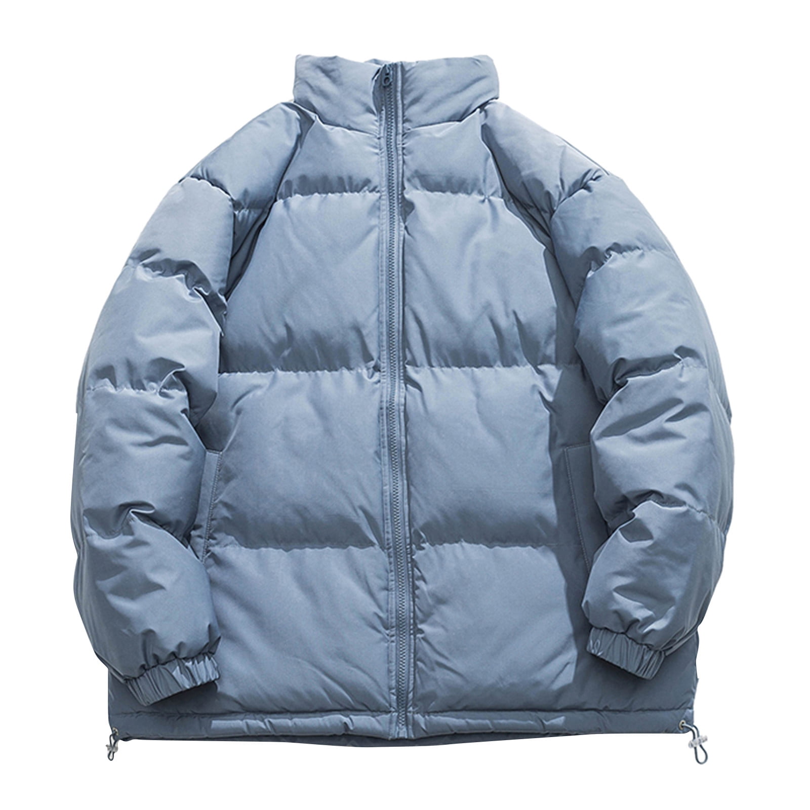 Flash Sale!Syhpoeug Quilted Jacket Male Winter Warm Loose Plush Solid