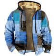 Flash Sale!Syhpoeug Quilted Jacket Men's Plaid Pattern Fashionable Warm
