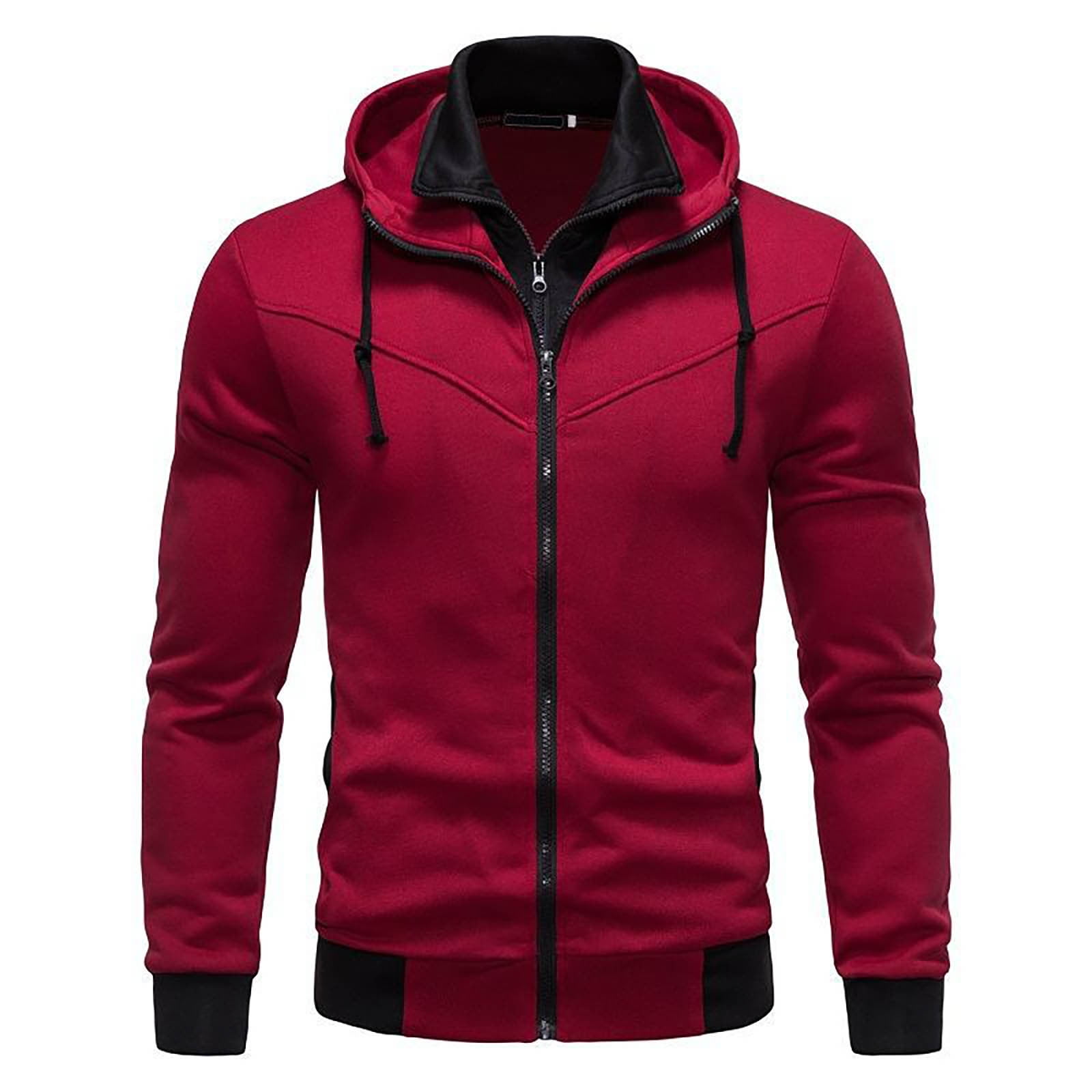 Flash Sale!Syhpoeug Zip Up Hoodie Men's Zipper Hooded Men's Jacket Plus