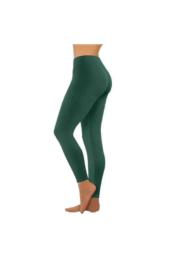High Waisted Workout Leggings for Women Tummy Control High Waisted Stretchy Yoga Pants Basic Solid Seamless Athletic Legging Army Green L