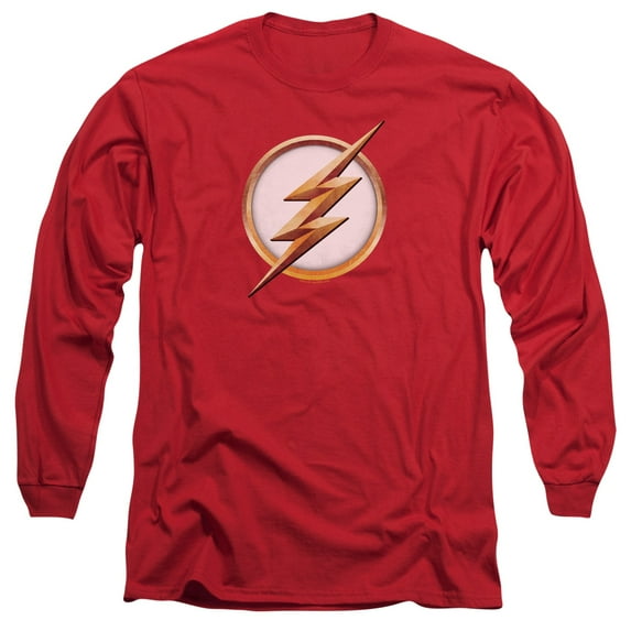 Flash Season 4 Logo Long Sleeve Adult 18/1 T-Shirt Red