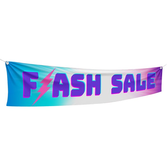 Flash Sele Large Banners and Signs for Outdoor by DreamController|Polyester Banner with 4 Holes for Easy Hang Indoor & Outdoor|6x1 Feet Banner to Promote Business Seles|HD Banner Made in USA