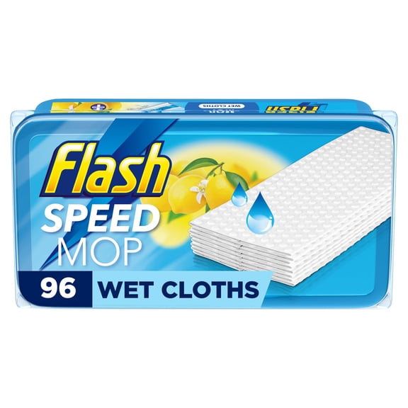 Flash Speedmop Wet Mop Floor Cleaner Wipes, 96 Wet Lemon Pads