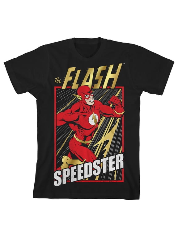 Flash Speedster Toddler Boy's Black T-shirt-4T