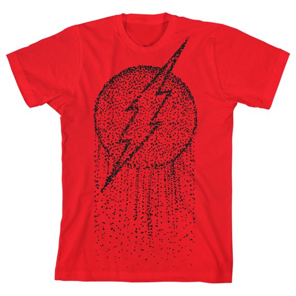 Flash Splatter Logo Boy's Red T-shirt-Large