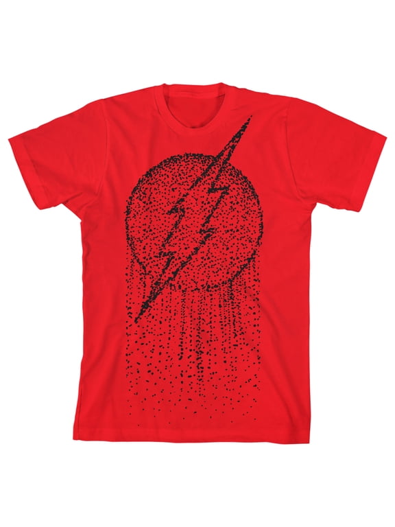 Flash Splatter Logo Boy's Red T-shirt-XS