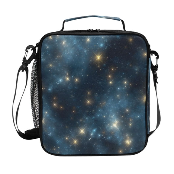 Flash Stars in Night Insulated Lunch Bag Reusable Lunch Box Lunch Container with Straps