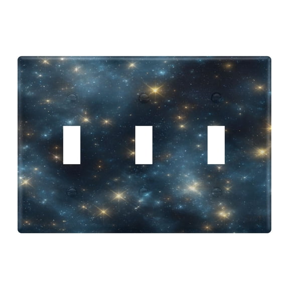 Flash Stars in Night Light Switch Cover Electrical Outlet Cover Replaceable Wall Plates 3-Gang
