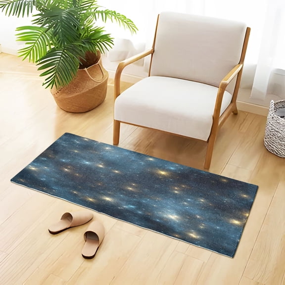 Flash Stars in Night Plush Carpet Non Slip Runner Rug Absorbent Bath Mat 39" x 20"