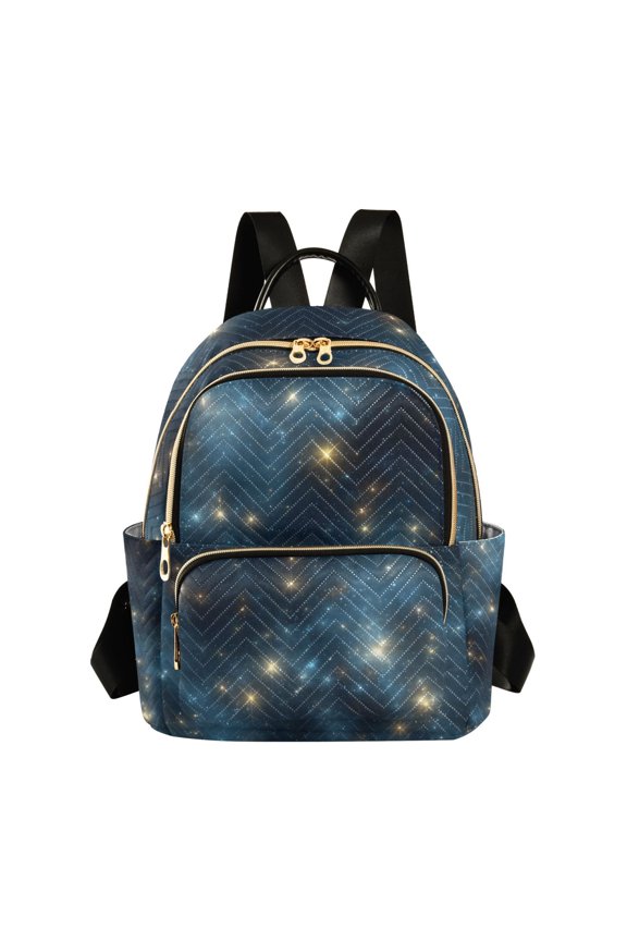 Flash Stars in Night Quilted Backpack Fashion Daypack Commuter Bag for Women 8.5 L