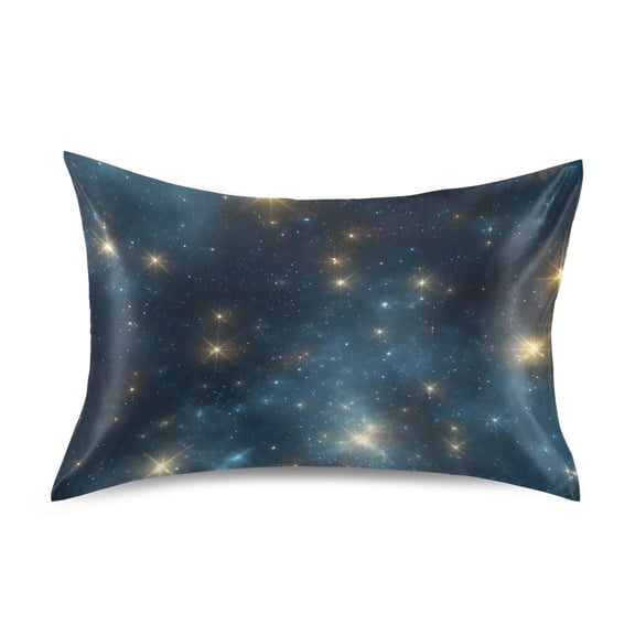 Flash Stars in Night Satin Pillowcase Envelope Design Pillow Covers 1 Pack Standard Size 20" x 26"