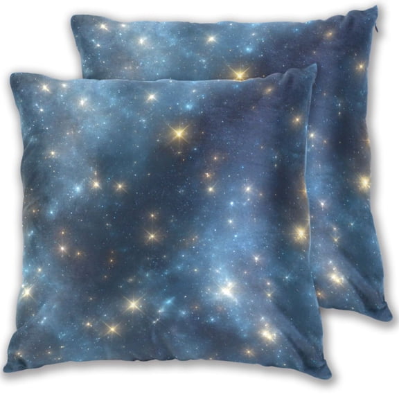 Flash Stars in Night Throw Pillow Covers Pillowcases 16 x 16 Inch Home Decor 2 Packs for Bedroom Sofa
