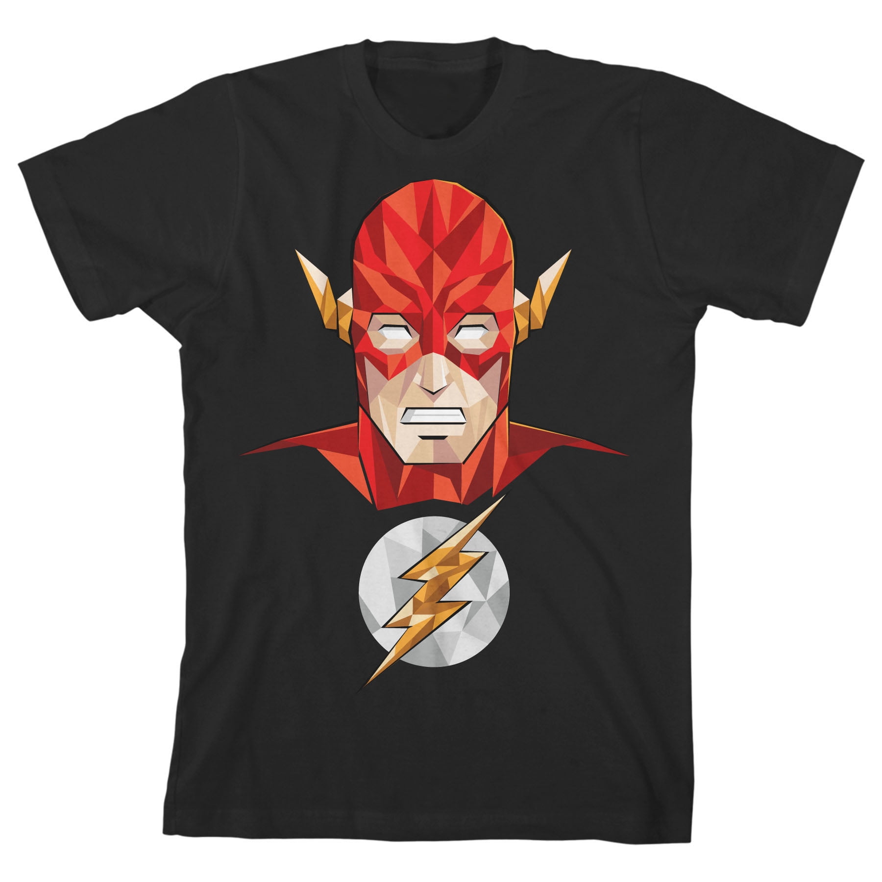 Flash Superhero And Logo Poly Art Toddler Boy s Black T shirt 4T