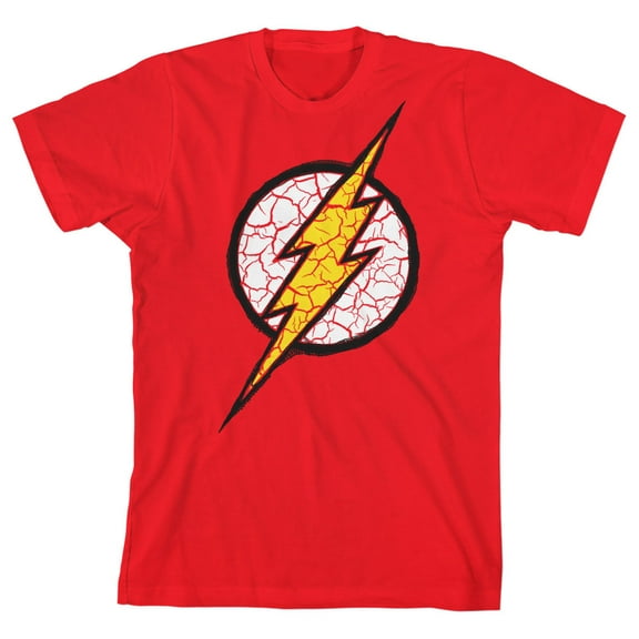 Flash Superhero Logo Boy's Red T-shirt-XL