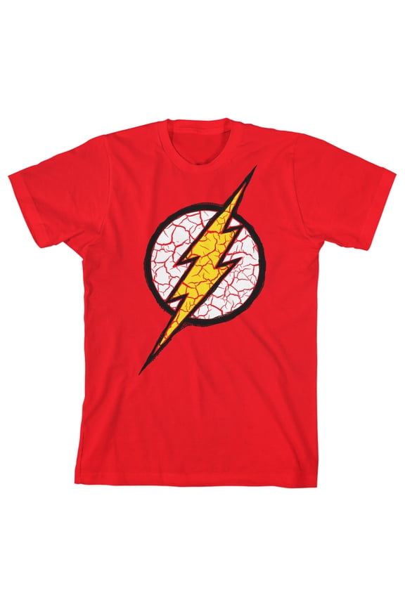 Flash Superhero Logo Boy's Red T-shirt-XS