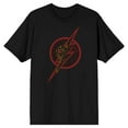 thumbnail image 1 of Flash Superhero Running Inside Logo Men's Black T-shirt-XX-Large, 1 of 2