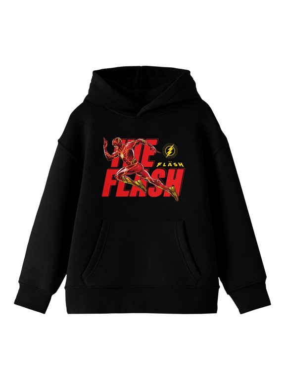 Flash Superspeed Run And Logo Youth Black Sweatshirt