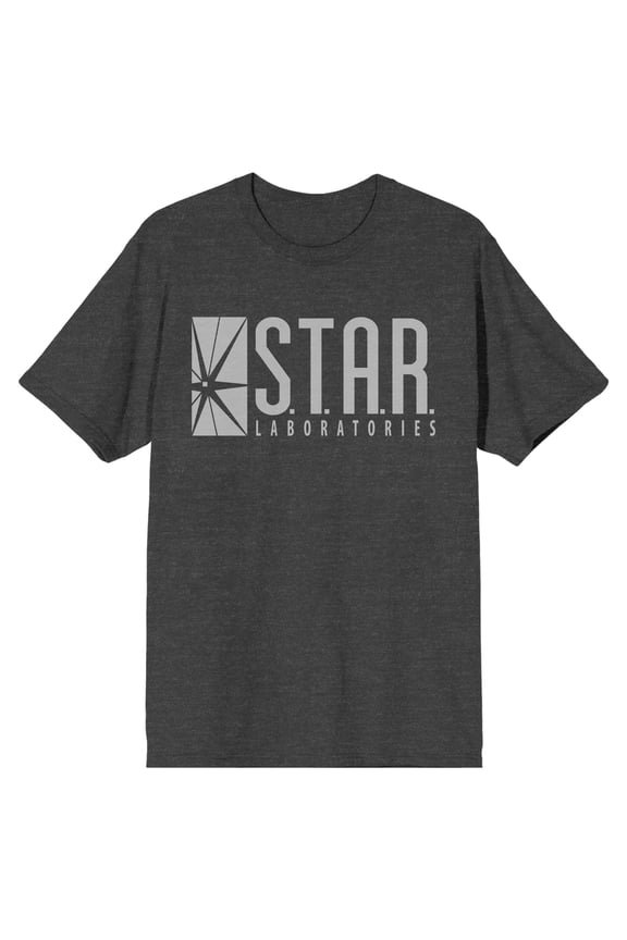 Flash TV Show Star Laboratories Logo Men's Charcoal Heather T-shirt-Large