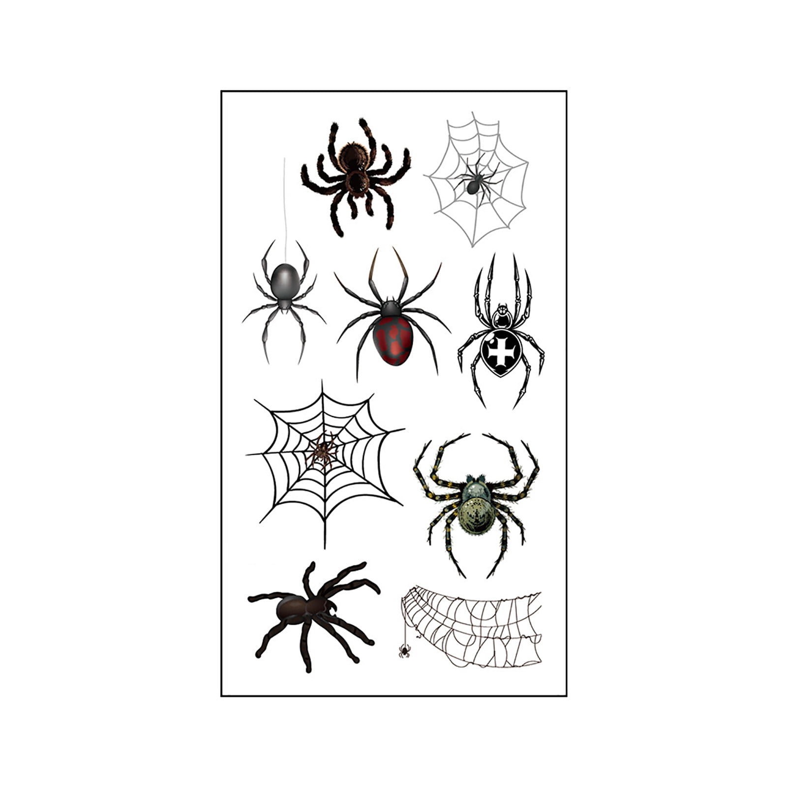 Flash Tattoos Festival Scary Three-dimensional Spider Tattoo Stickers ...