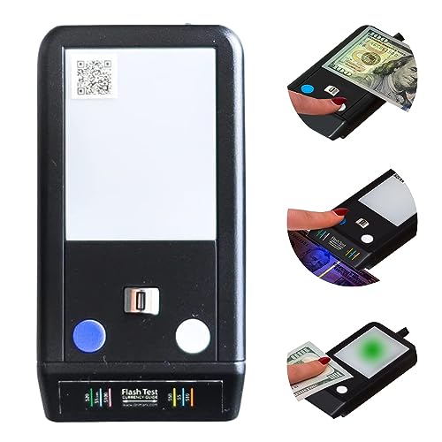 Flash Test Counterfeit Bill Detector, 3 Easy Tests in Small Device