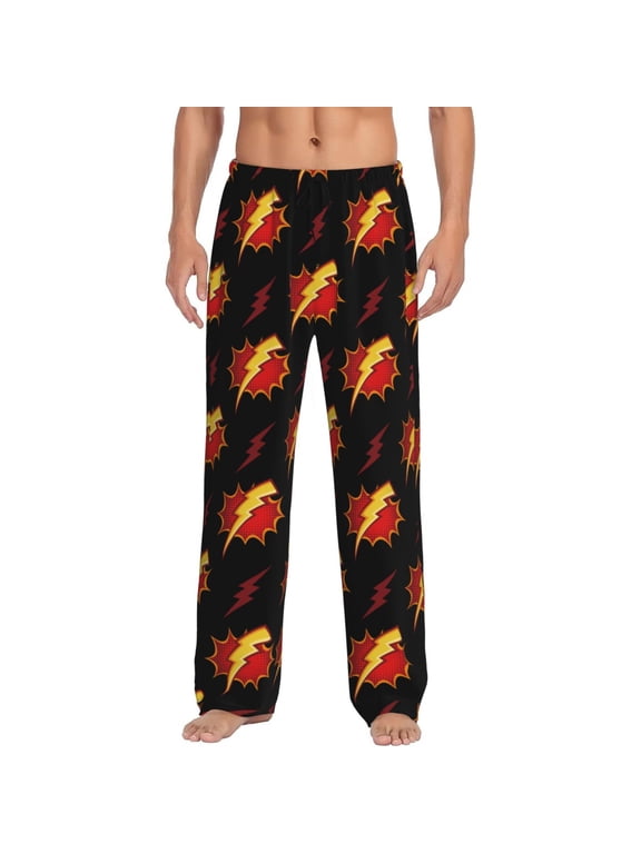 Flash Thunder Men'S Pajama Pants Soft Sleep Lounge Pants Pjs Bottoms With Pockets Large