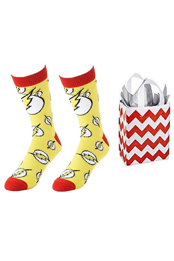 Tossed Logo Men's Crew Socks and Bag - Multi-pack (Sock size 10-13)