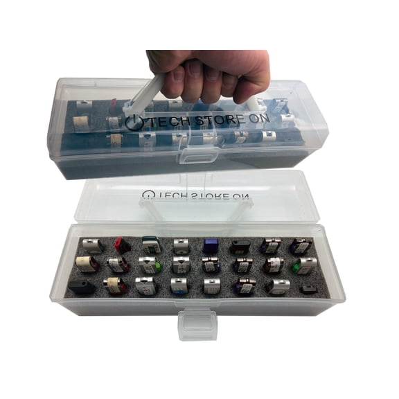 USB Drive Storage Case  Plastic 24 Slots with HandleShockproof Antistatic Organizer for Flash Drives & SD Cards