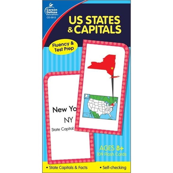 Flash Us State & Capital Card - Pack of 3