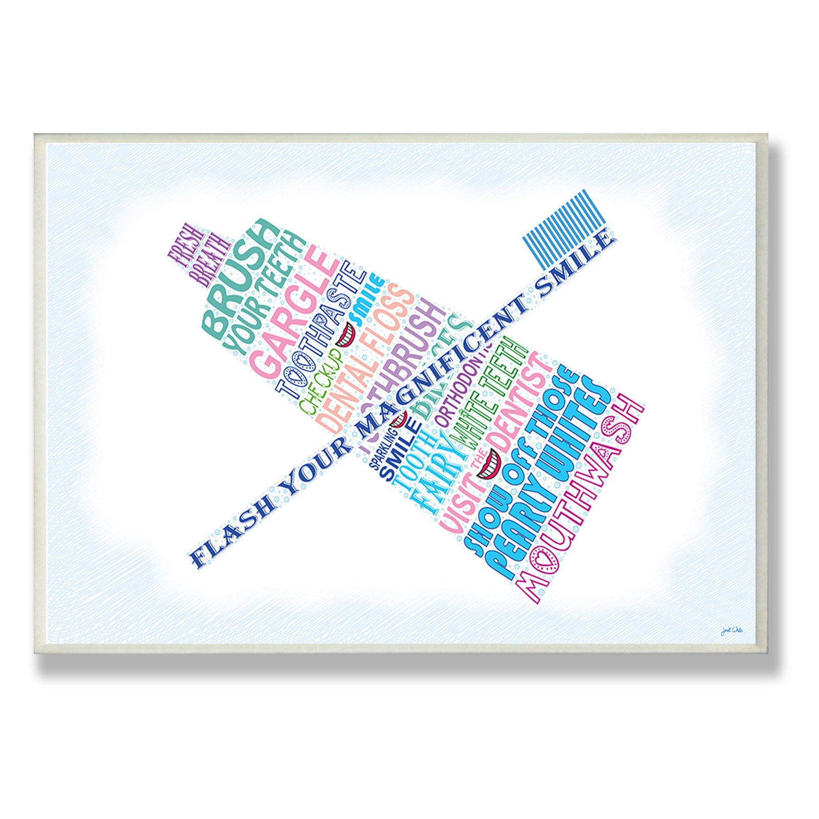 Stupell IndustriesFlash Your Smile Typography BathroomWall Plaqueby Janet White