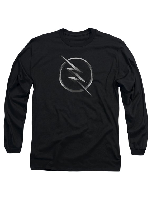 Flash Zoom Logo Long Sleeve Adult 18/1 T-Shirt Black
