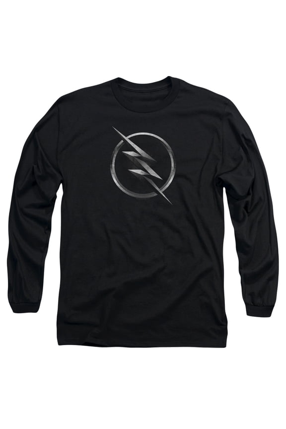 Flash Zoom Logo Long Sleeve Adult 18/1 T-Shirt Black