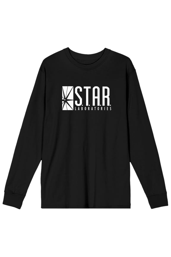 Flash Zoom Logo Men's Black Long Sleeve Tee - M