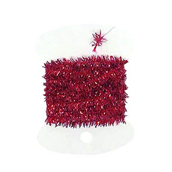 Flash and Tinsel Chenille for Fly Tying or Tying Flies. Variety of Colors to Choose from. (Red)